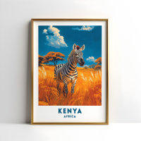 Kenia-Zebra-Safari-Reiseposter-Kunst