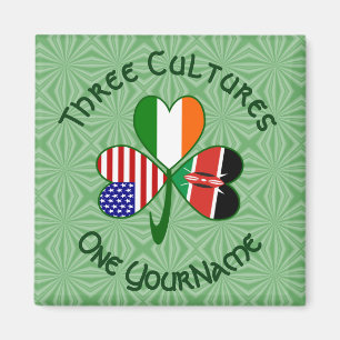 Kenianisch Irische Amerikanische Flaggen Shamrock Magnet