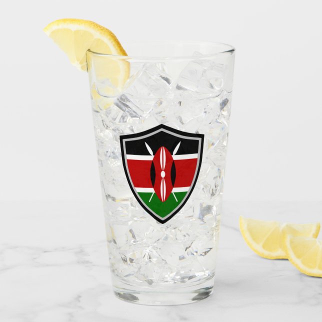 kenianische Flagge Glas (Vorderseite Ice)