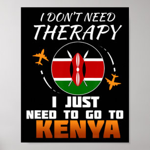 Kenianische Flagge I Lustige Kenia-Flagge I Urlaub Poster