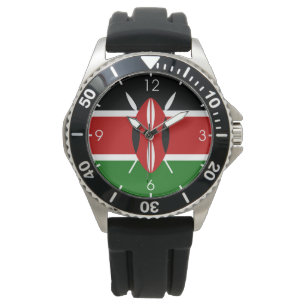 Kenianische Flagge (Kenia) Armbanduhr