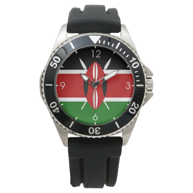Kenianische Flagge (Kenia) Armbanduhr (Vorderseite)