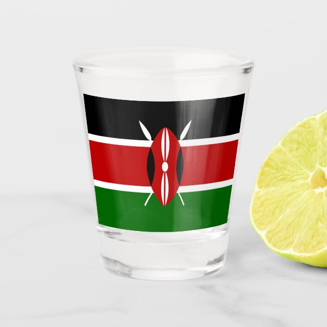 Kenianische Flagge (Kenia) Schnapsglas (Vorderseite)