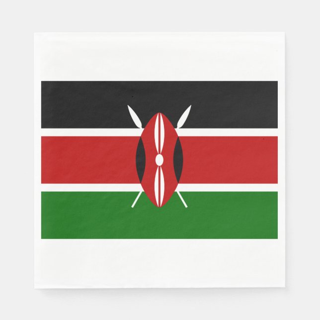 Kenianische Flagge (Kenia) Serviette (Vorderseite)