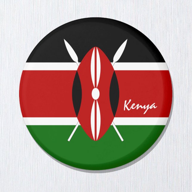 Kenianische Flagge & Kenia Urlaub, Reisen/Sport Magnet (Von Creator hochgeladen)