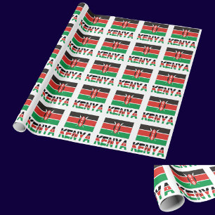 Kenianische Flagge mit Kenia-Geschenk Geschenkpapier