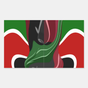 Kenianische Flagge wirbeln: Eine moderne Kunst Rechteckiger Aufkleber
