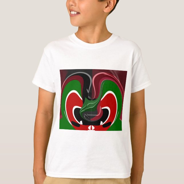 Kenianische Flagge wirbeln: Eine moderne Kunst T-Shirt (Vorderseite)