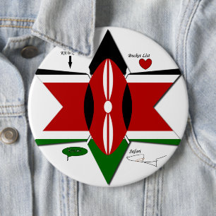 Kenianische Flaggen-Safari-Design: Bucket List Button