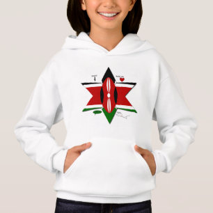 Kenianische Flaggen-Safari: Sternen-Design Bucke Hoodie