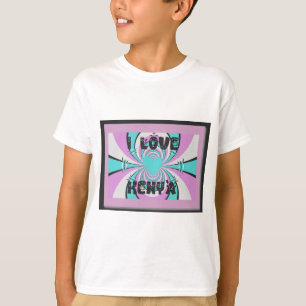 Kenianische Herzenskunst: Ich liebe Kenia Lila Cya T-Shirt