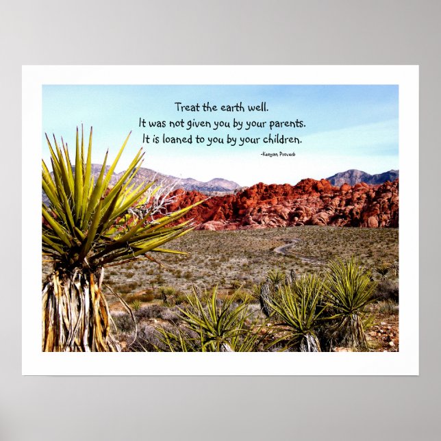 Kenianische Inspiration - Sprichwort aus Kenia Poster (Vorne)