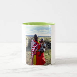 Kenianische Mutter und Kind in Kenia Zweifarbige Tasse