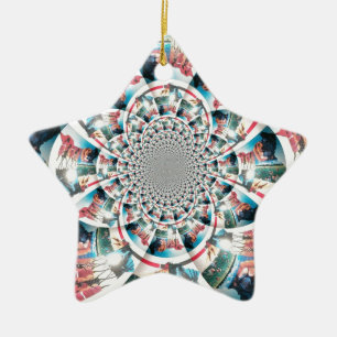 Kenianische Teppich-Kaleidoskop-Kunstdrucke Keramikornament