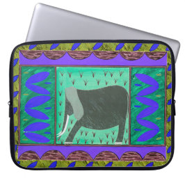 Kenianischer Elefant-Blue-Laptop-Sieb Laptopschutzhülle