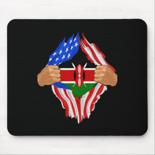 Kenianisches Blut in mir Kenia-Flagge Geschenk Mousepad