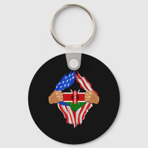 Kenianisches Blut in mir Kenia-Flagge Geschenk Schlüsselanhänger