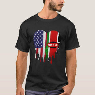 Kenianisches Erbe Monat Kenia Flaggenherz T-Shirt