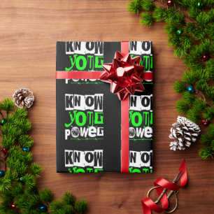 Kenne deine Macht Motivations-Geschenkpapier: Bold Geschenkpapier