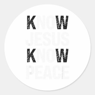 Kenne Jesus Kenne Frieden Glaube Christlich Runder Aufkleber