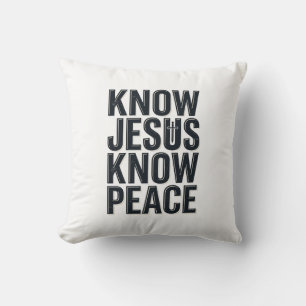 Kenne Jesus Kenne Frieden Vintage Christliche Typo Kissen