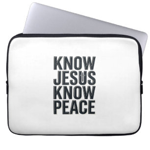 Kenne Jesus Kenne Frieden Vintage Christliche Typo Laptopschutzhülle