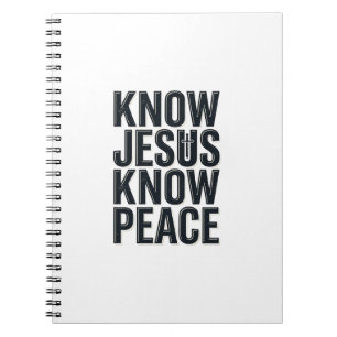 Kenne Jesus Kenne Frieden Vintage Christliche Typo Notizblock