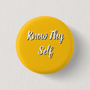 Kenne sich selbst Gelb Button