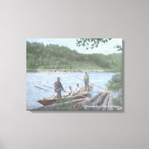 Kennebec Fluss-Fahrer in einem Bateau - Leinwand