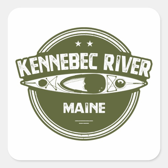 Kennebec River, Maine Quadratischer Aufkleber (Vorderseite)