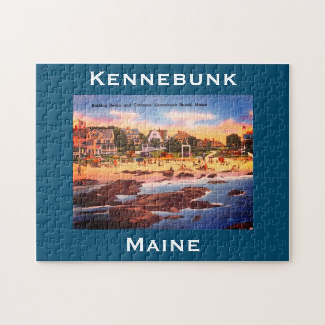 Kennebunk Beach, Maine Vintage Hütten Foto (Horizontal)
