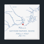 Kennebunkport Maine Map-Gastgeschenk Hochzeit Magnet<br><div class="desc">Schnelle und einfache Bestellung! Diese Magnete aus Kennebunkport, Maine sind die perfekte Möglichkeit, um "Willkommen in Maine!" zu den Gästen der Stadt mit Begrüßungsgeschenken zu sagen, oder sie für Ihre Hochzeitsfeier anzupassen. Bewegen Sie das Herz, indem Sie unter "Anpassen" auf "Bearbeiten mit dem Designwerkzeug" klicken. Egal, ob Sie im Nonantum...</div>
