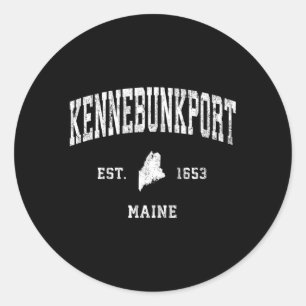 Kennebunkport Maine Me Athletic Sports Runder Aufkleber