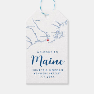 Kennebunkport Maine Minimal Moderne Hochzeit der M Geschenkanhänger