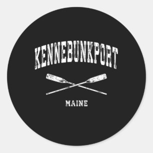 Kennebunkport Maine Nautical Crossed Oars Runder Aufkleber