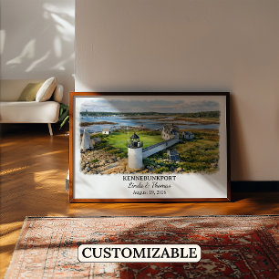 Kennebunkport Maine Poster, Aquarell, Maßgeschneid Poster