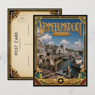 Kennebunkport Maine Vintage Art Deco Golden Age Postkarte