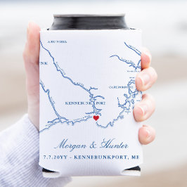Kennebunkport Map Gastgeschenk Hochzeit Drink Hold Dosenkühler