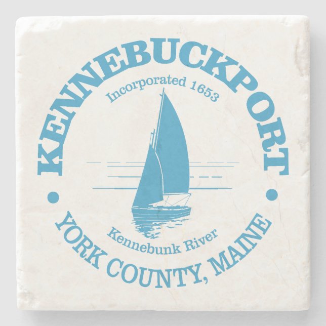 Kennebunkport (Segelboot) Steinuntersetzer (Vorderseite)