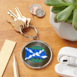 Kennedy-Clan-Tartan-Knoten & Flagge Schlüsselanhänger