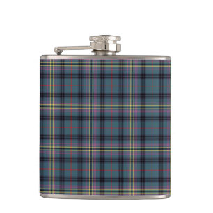 Kennedy-Clanalter Tartan-aquamarines blaues Flachmann