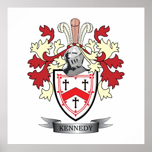 Kennedy Familienwappen Coat of Arms Poster (Vorne)