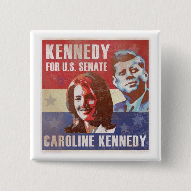 Kennedy fängt Kampagne für Senat an Button (Vorderseite)