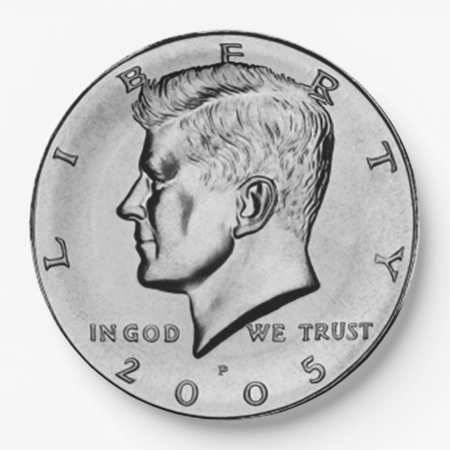Kennedy-Halbdollar Pappteller (Vorderseite)