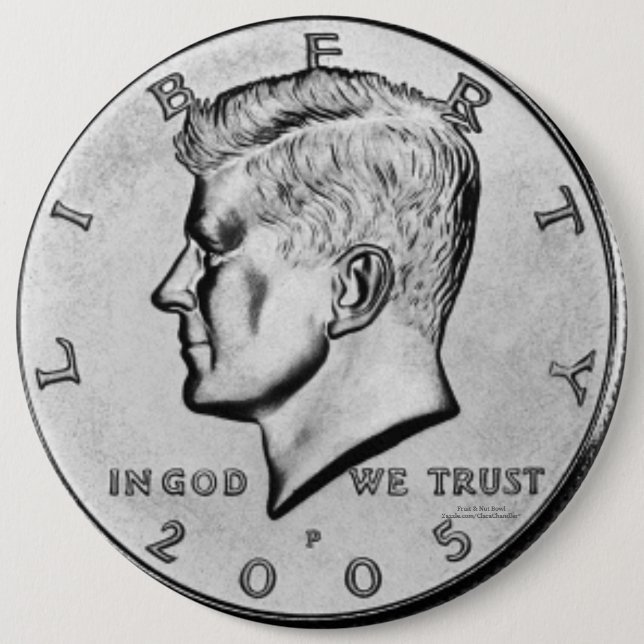 Kennedy-halber Dollar Button (Vorderseite)