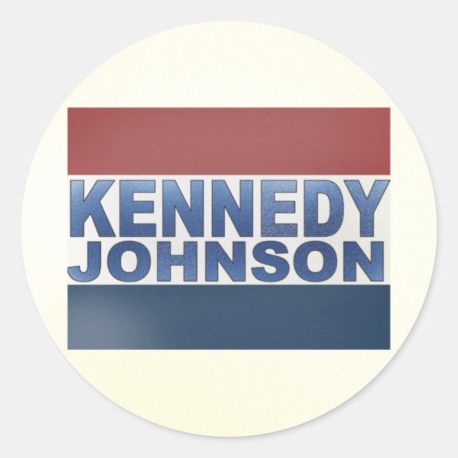Kennedy Johnson Campaign Runder Aufkleber (Vorderseite)