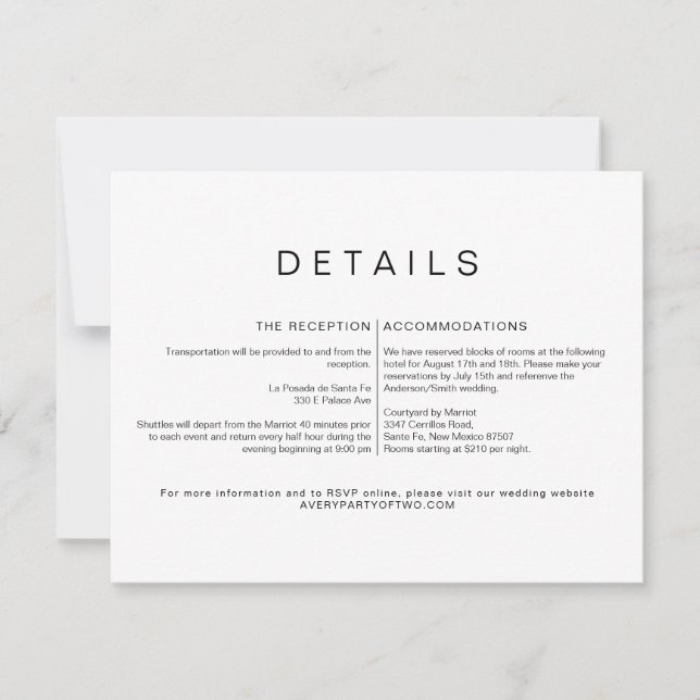 KENNEDY Modern Minimalistische Hochzeitskarte Einladung (Vorderseite)