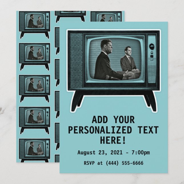 Kennedy Nixon 1960 Fernsehdebatte Einladung (Vorne/Hinten)