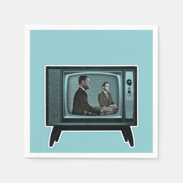 Kennedy Nixon 1960 Fernsehdebatte Serviette (Vorderseite)