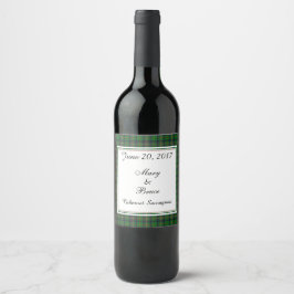Kennedy Scottish Wedding Wine Label Weinetikett